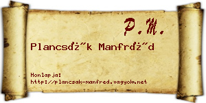 Plancsák Manfréd névjegykártya